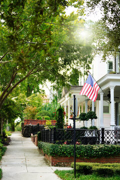 Homes is the historic downtown Wilmington, North Carolina neighborhood