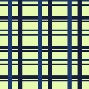 Geometric pattern with intersecting navy and lighter blue stripes on a pale yellow background