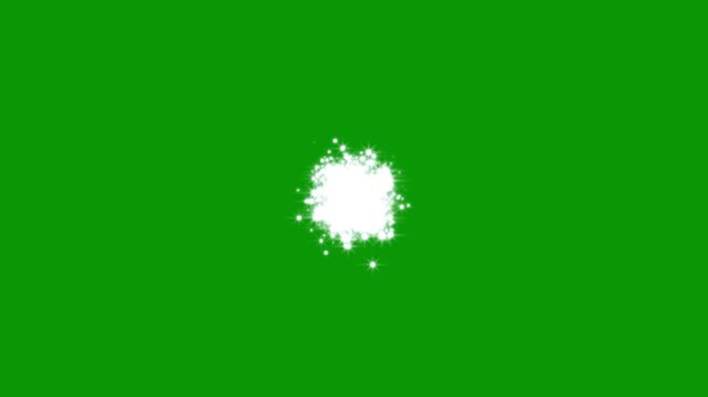 White glowing glitter particle trail with magic sparkles and twinkle stars, fairy dust shimmer line, curved stars motion, sparkling star transition effect, elegant christmas style on green screen. 4k