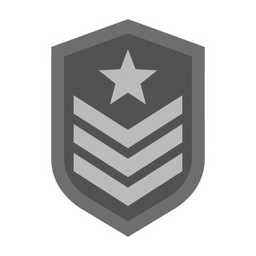 Military Sergeant Rank Insignia Patch Icon On White Background