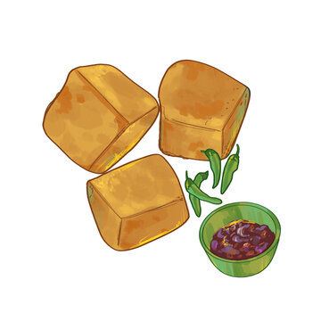 Tahu goreng sambal kecap 