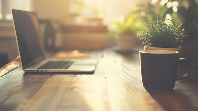 Modern office desk setup with motivational quotes for Monday productivity and work focus