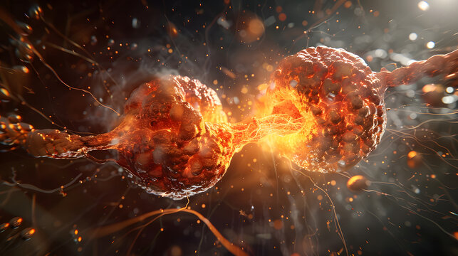 3D meiosis illustration showing chromosome division, cell biology, genetics, and reproduction