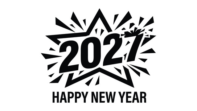 Happy New Year graphic design featuring year number twenty twenty one