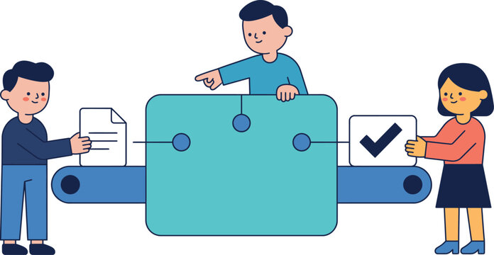 Teamwork and collaboration concept with people working together