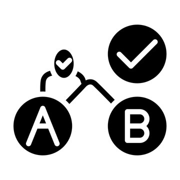 A/B Testing Vector Glyph Icon Design