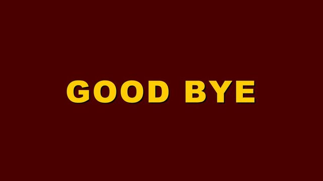 Animated Good Bye Text on Deep Red Background