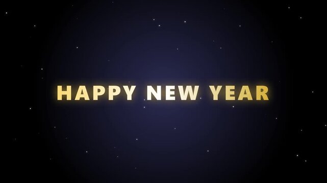 Happy New Year Golden Text Motion Background