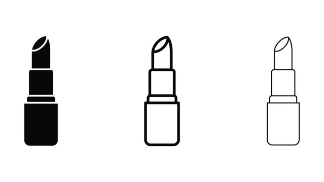Lipstick outline and solid fill for beauty and cosmetics.
