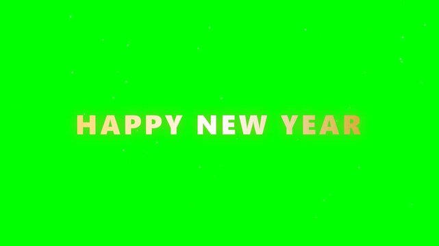 Happy New Year Text Animation Green Screen