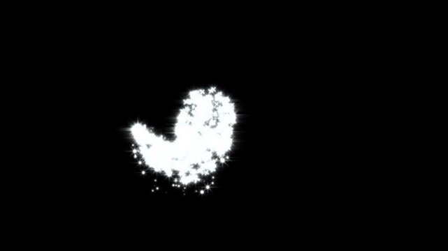 Shimmering white glitter stars trail animation, magical fairy dust, glowing sparkle line, isolated black screen visual effects, luxury sparkle line motion background design asset in 4k loop