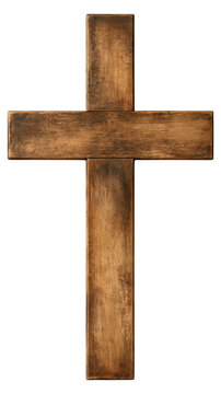 Wooden cross representing faith spirituality and resurrection a powerful christian religious symbol on transparent background