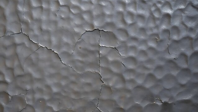A close-up of a dark, uneven surface with many deep cracks.