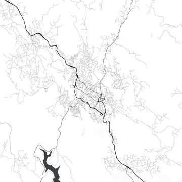 Minimal vector city map of Mbabane with streets, districts and road network
