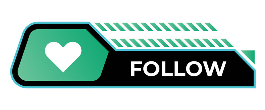 Futuristic follow navigation button design
