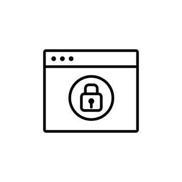 Browser window with secure lock icon vector icon design