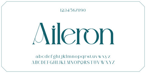 Elegant luxury minimalist alphabet display font vector with swoosh alternate style illustration. Beautiful sharp serif typography style © Lyndon