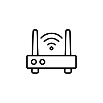 Wireless router icon, internet connection device symbol, network hardware sign