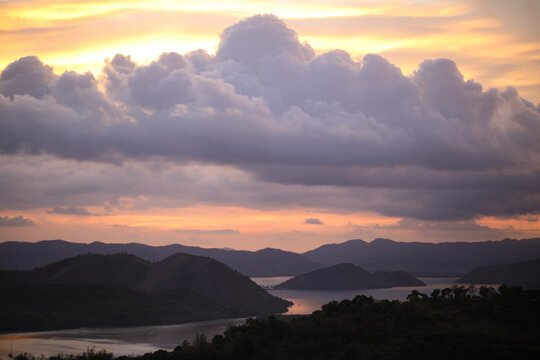 sunset in the mountains