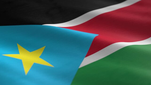 South Sudan - waving flag loop