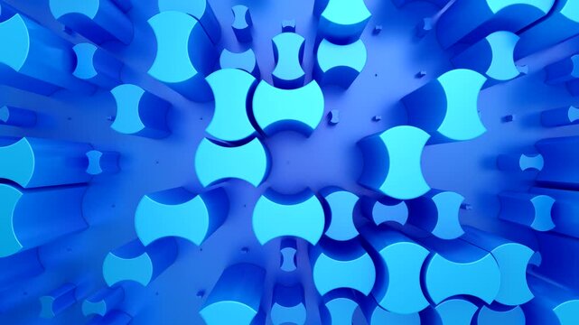 Background of Geometric Shapes. Abstract motion, loop, two color, 3d rendering, 4k resolution
