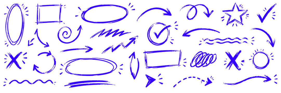 Hand Drawn Doodle Arrows and Annotation Elements Collection