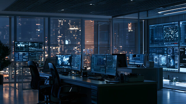 the high-tech computers in the office