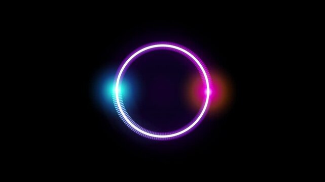 Neon Loading Circle Animation Vector Tech UI Element