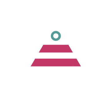 Abstract geometric shape with circle isolated