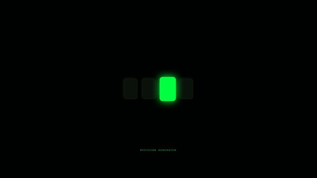 AI Decision Making Animated Concept with Text and Artificial Intelligence Motion