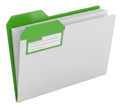 Green file folder icon for computer documents