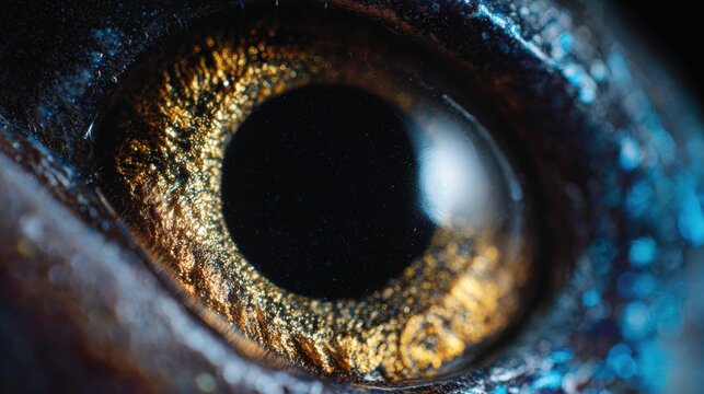 Cinematic shot of giant squid eye in deep dark Canon EOS R5