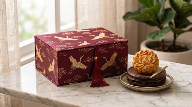 Neon rabbit and mooncake mark a Mid-Autumn Festival. A pagoda, clouds, lanterns, and moon glow on a brick wall.
