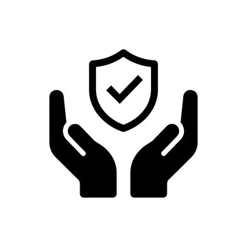 Hands holding digital security shield with checkmark icon for online protection