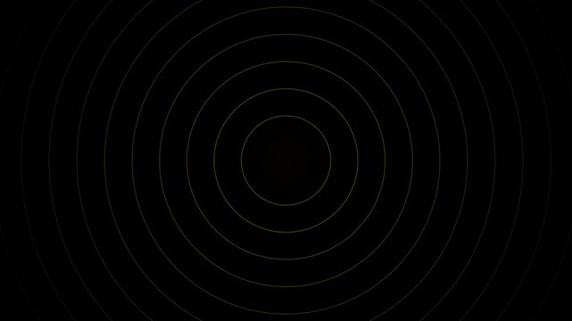 Minimalist dark golden concentric circles tunnel
