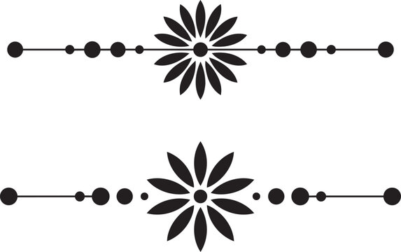 floral divider and decorative ornamental line vector illustration