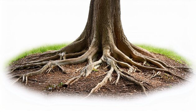 Roots Of A Tree Isolated On White Background This Has Clipping Path