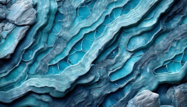 Surface Of Natural Druze Of Aquamarine Rock
