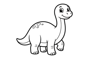 Smiling cartoon brachiosaurus dinosaur illustration © Md Abdul Latif