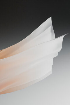 3D Render of Minimal White Flowing Abstract Ribbons