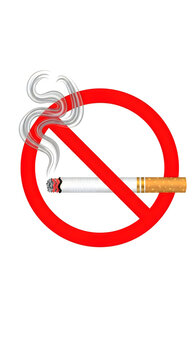 No smoking symbol with hookah and cigarette