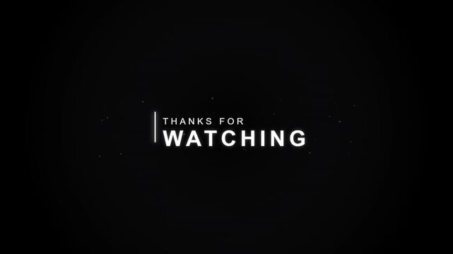 Minimalist White Thanks For Watching Outro Motion Graphic Loop