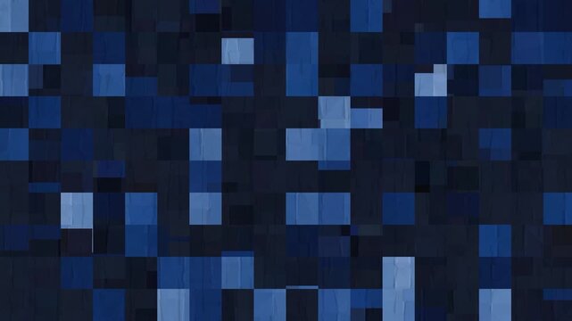 Blue coloured pixel animation background video 