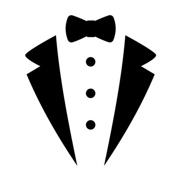 Tuxedo suit icon with a bow tie illustration