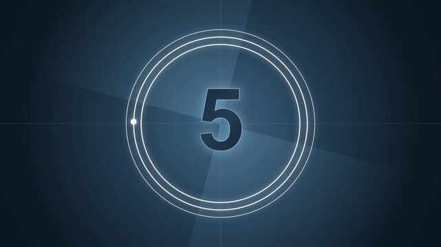 Classic Film Leader 10 Second Countdown Timer Motion Graphic