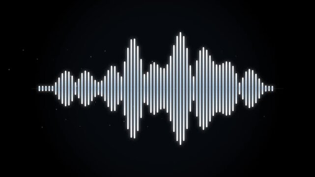 Glowing White Audio Waveform Equalizer Sound Wave Motion Graphic Loop