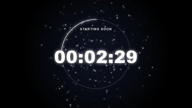  Minute Digital Countdown Timer Starting Soon Overlay Screen