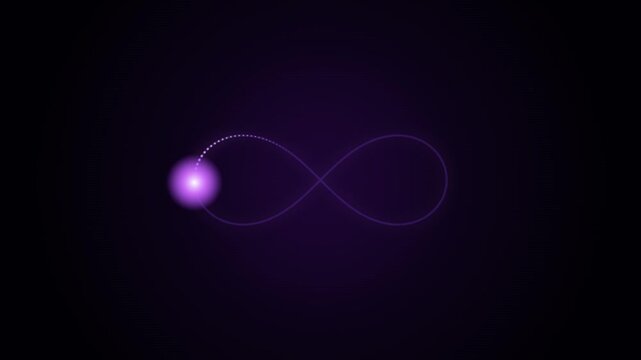 Glowing Purple Neon Infinity Symbol Loop Motion Graphic Background