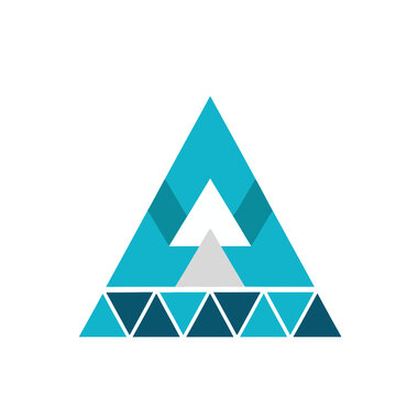 Abstract geometric triangle with upward arrow