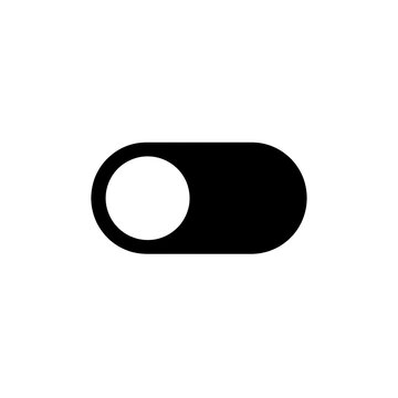 Black toggle switch icon in off position with white indicator circle